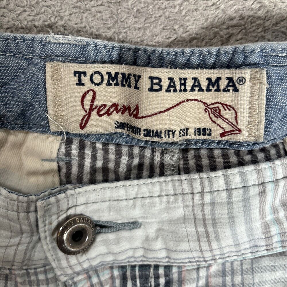 Tommy Bahama Jeans Men’s Size 40 Cargo Shorts Plaid Blue Gray White - Picture 6 of 11